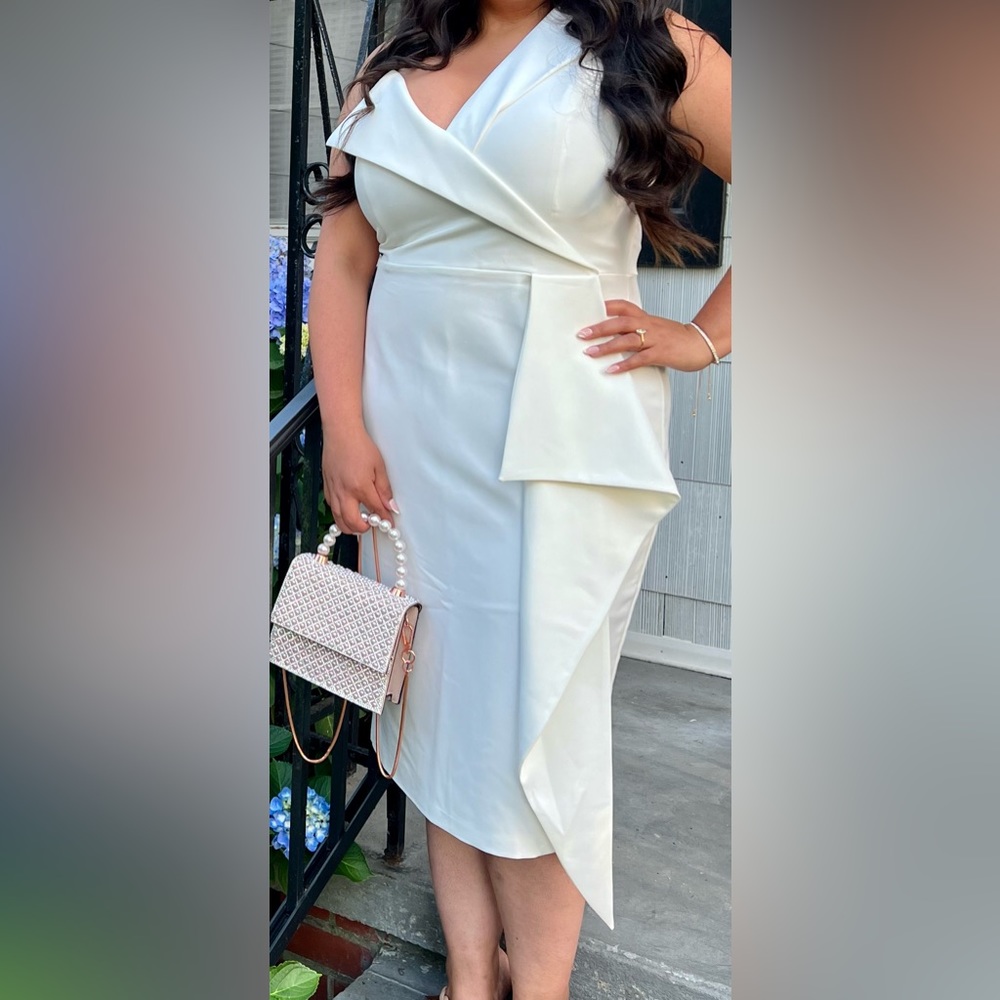 Lavish Alice white one-shoulder dress